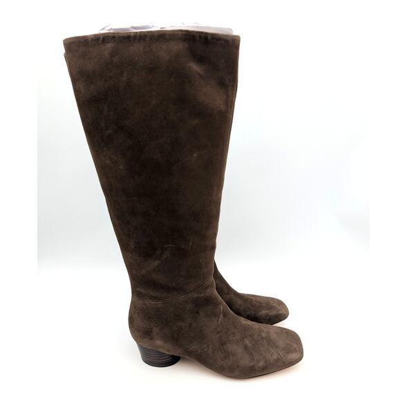 Vince Ramona Square Toe Wide Calf Riding Boots Women's Dark Brown Size US7 EU37 - Picture 3 of 12